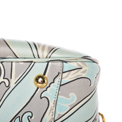 Prada Saffiano Anise Print Bauletto Green 10 of 12