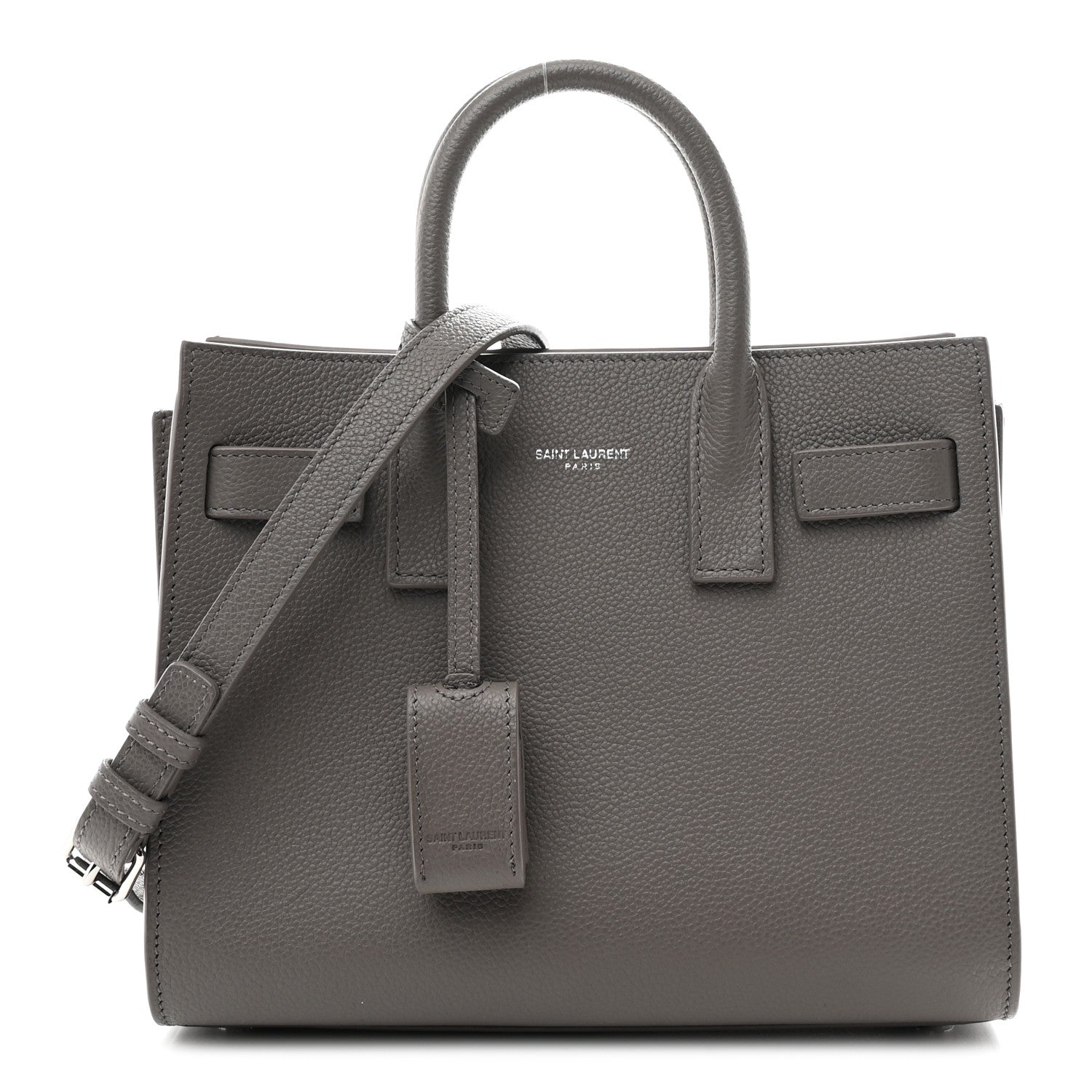 Saint Laurent Grained Calfskin Nano Sac De Jour Fog 1 of 10
