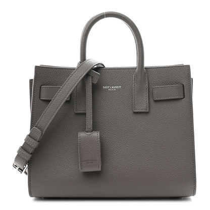 Saint Laurent Grained Calfskin Nano Sac De Jour Fog 1 of 10