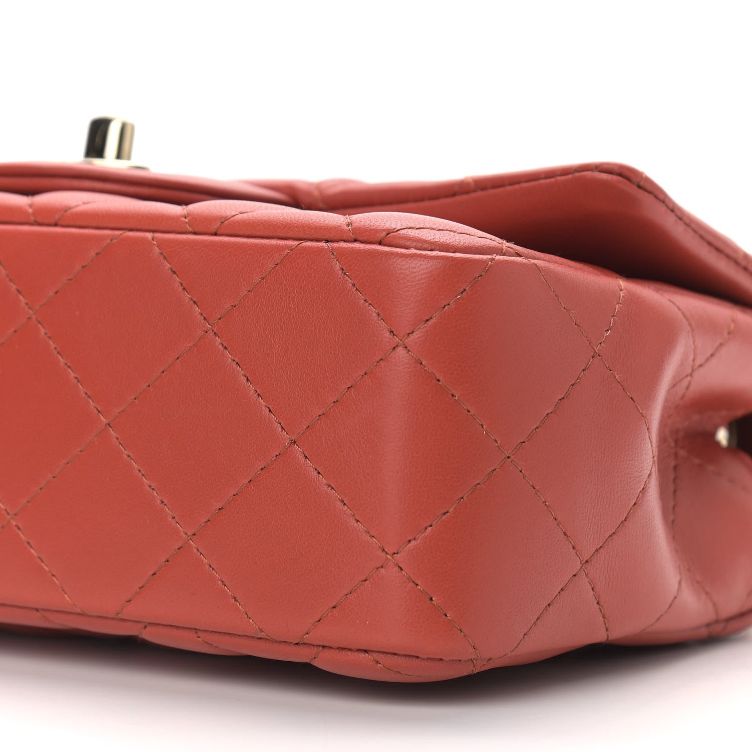 Chanel Lambskin Quilted Mini Rectangular Flap Brown 10 of 12