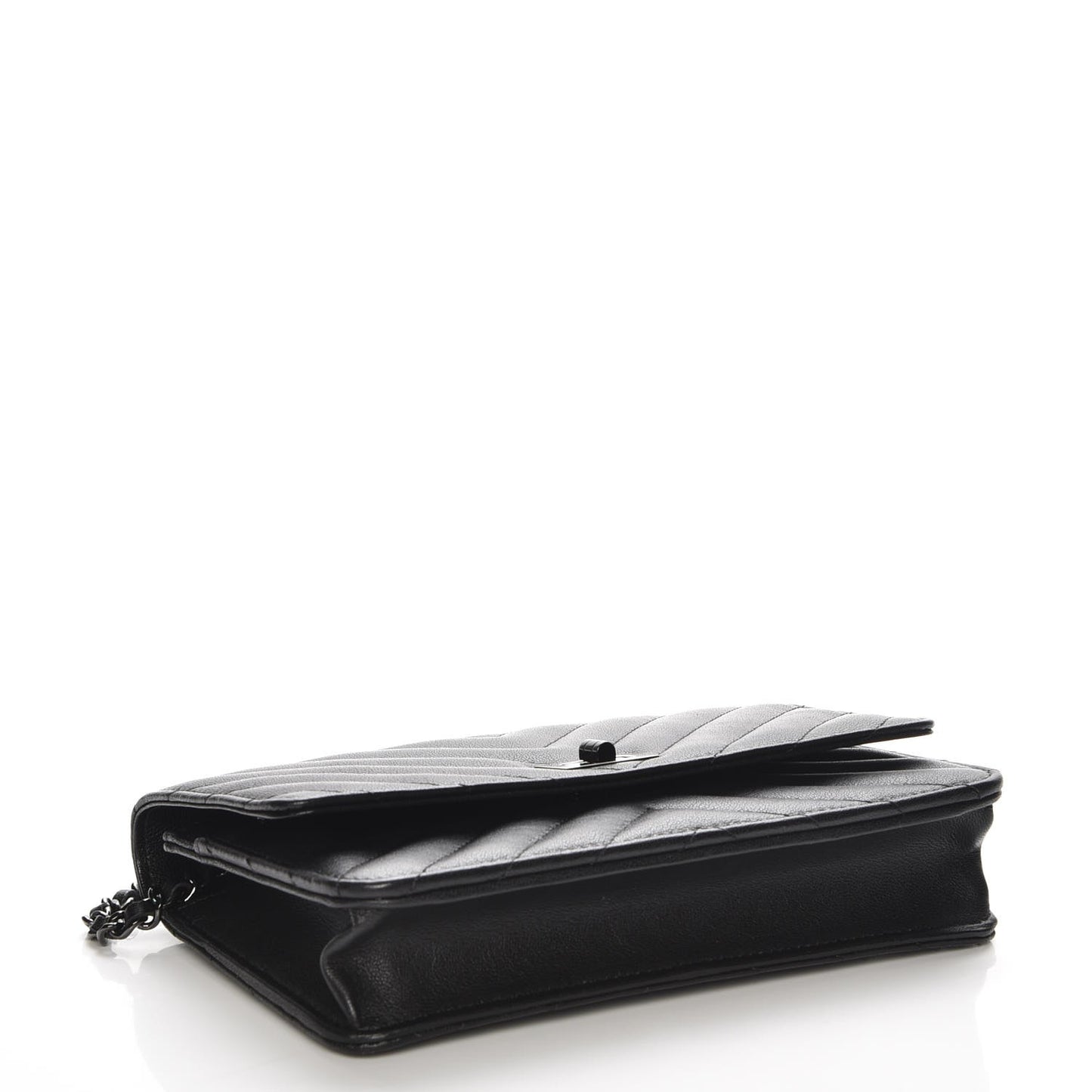 Sheepskin Chevron Reissue Wallet On Chain WOC So Black
