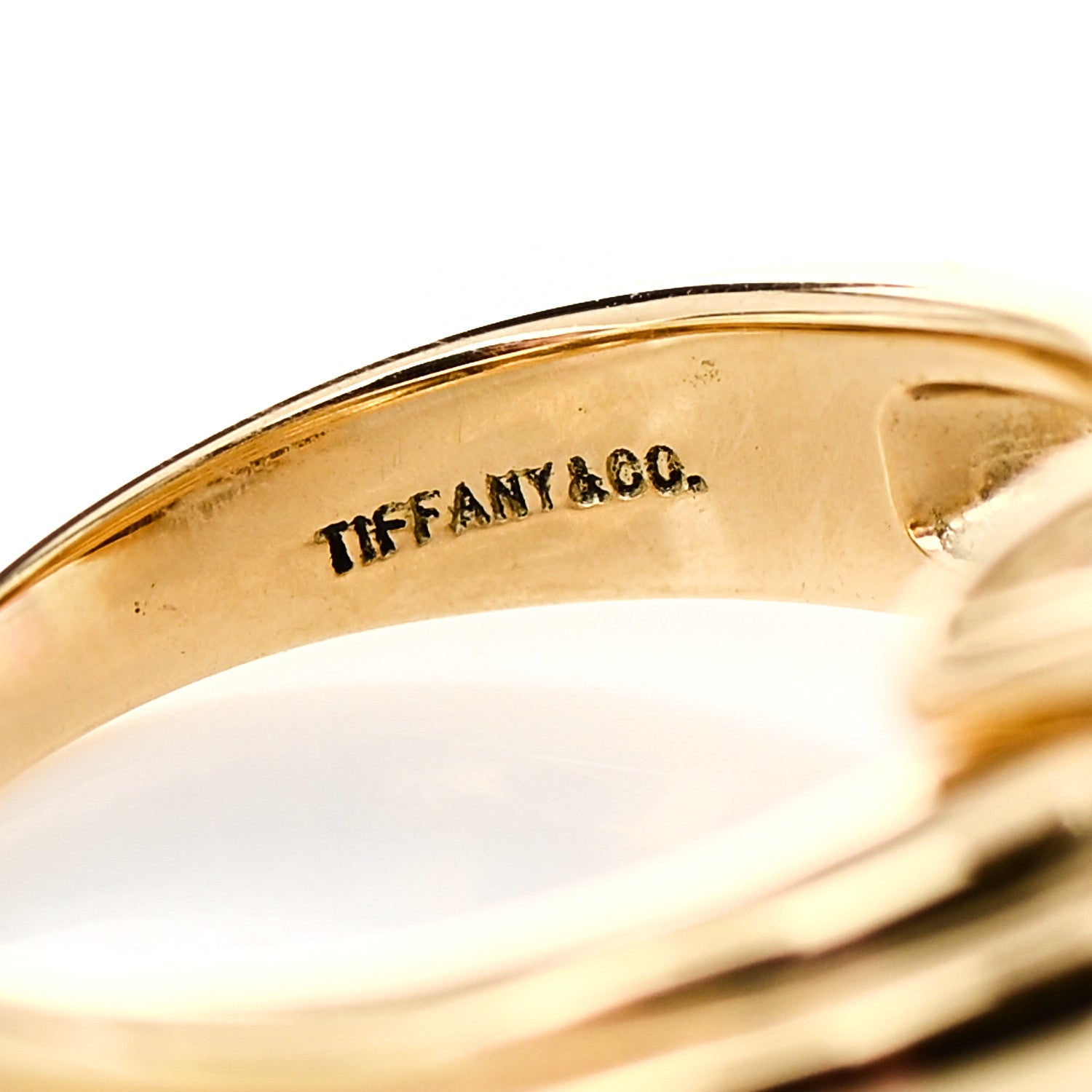 Tiffany 18K Yellow Gold Diamond Signature X Ring 49 4.75 5 of 5