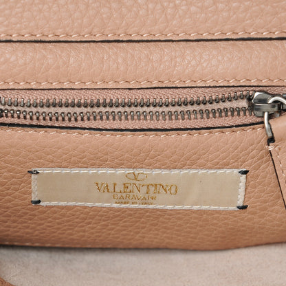 Valentino Garavani Pebbled Calfskin Mini Rockstud Rolling Tote Soft Noisette 7 of 8