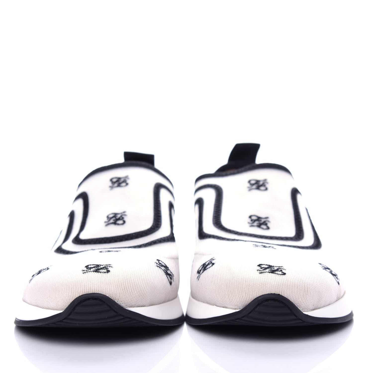 Fendi Mesh FF Karligraphy Slip On Sneakers 37.5 White 2 of 9