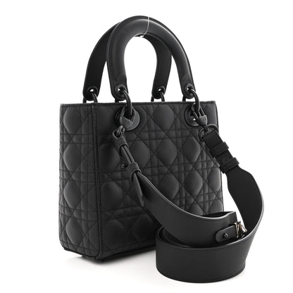 Christian Dior Ultra Matte Calfskin Cannage Small My ABCDior Lady Dior Black 3 of 12