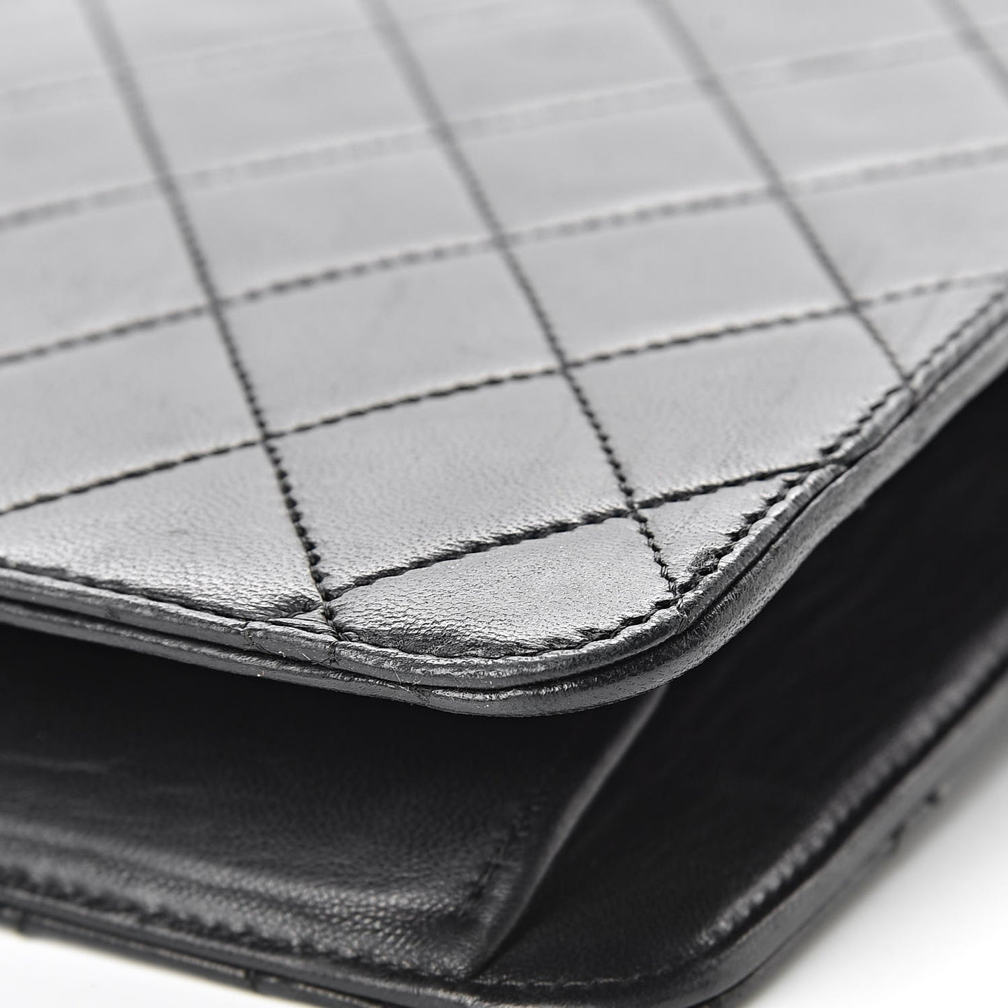 Lambskin Quilted Medium Single Flap Black