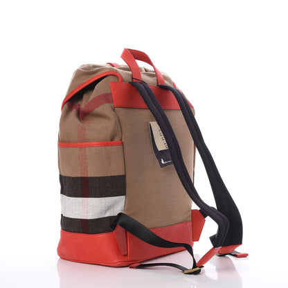 Burberry Canvas Mega Check Drifton Backpack Red 3 of 8