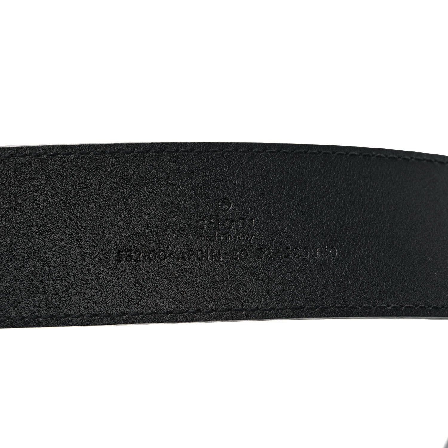 Gucci Calfskin Crystal Double G 40mm Belt 80 32 Black 3 of 4