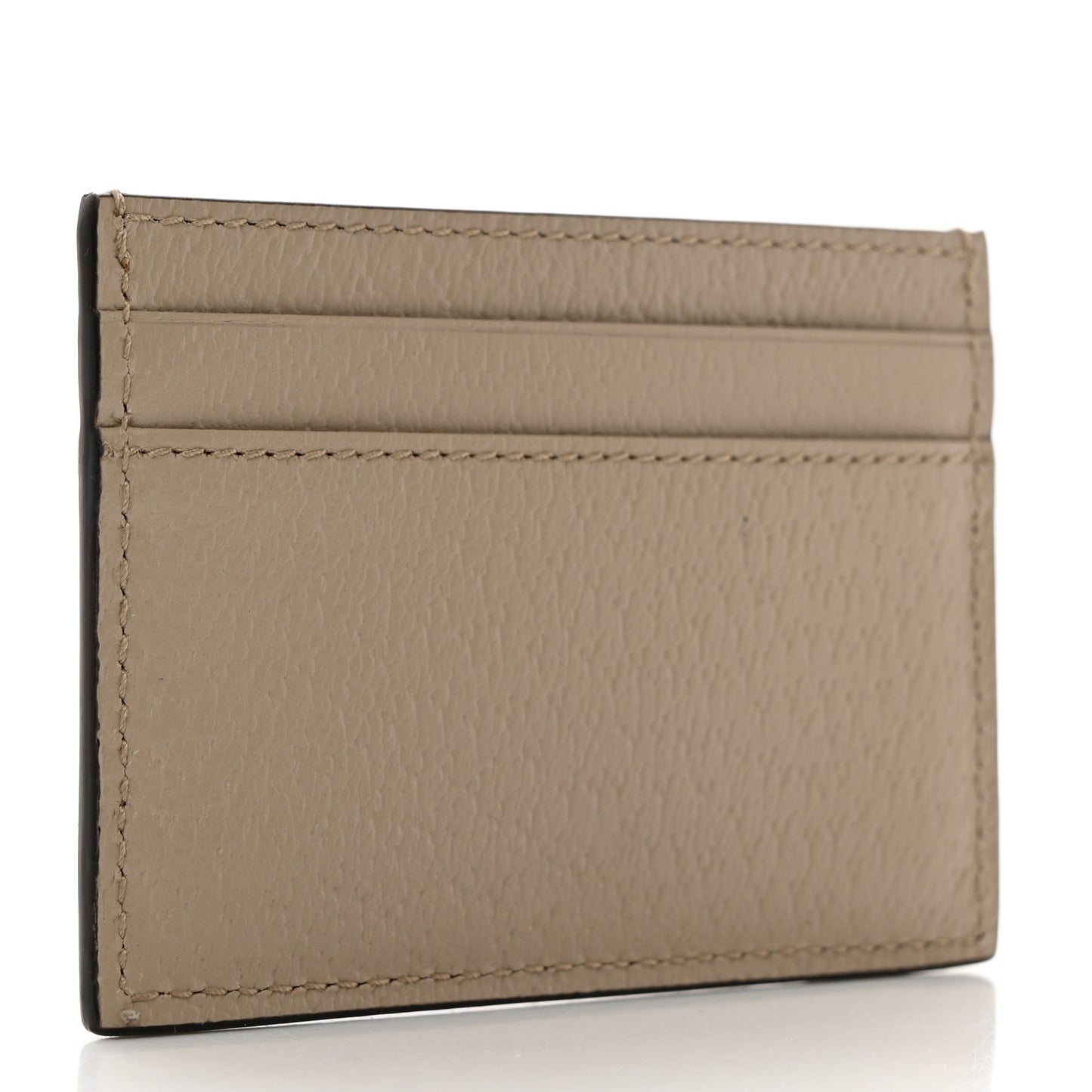 Textured Dollar Calfskin Horsebit 1955 Card Holder Beige