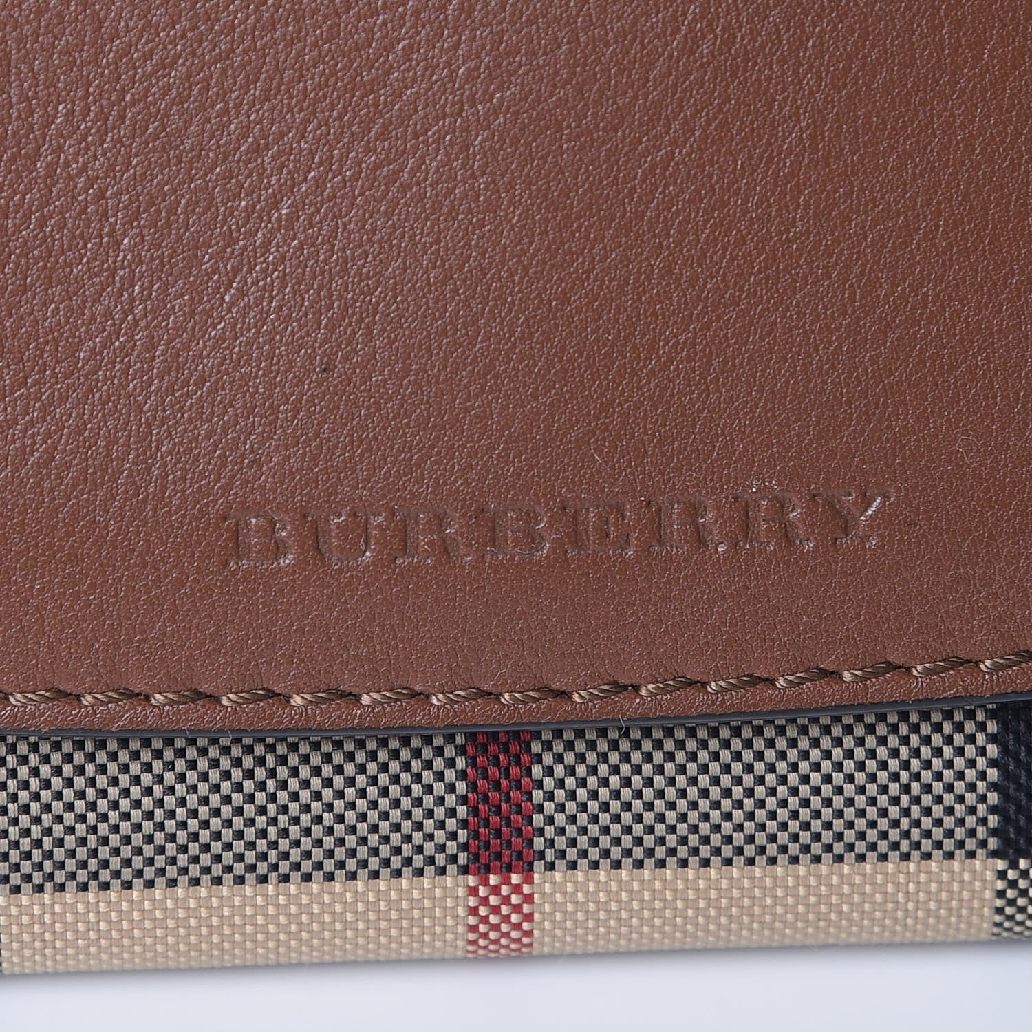 Burberry Grainy Calfskin House Check Continental Wallet Tan 5 of 9