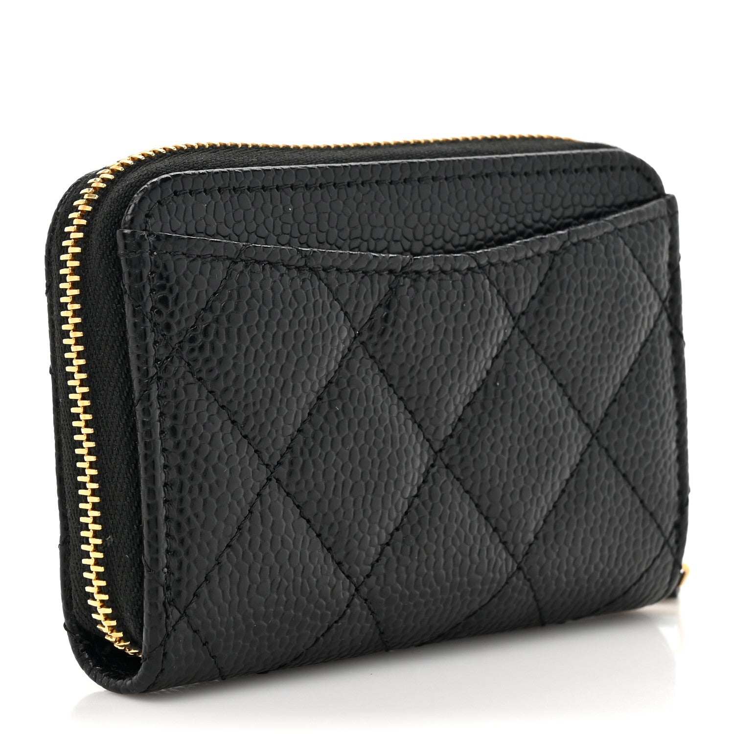 Chanel Caviar Quilted Zip Coin Purse Black 3 of 8
