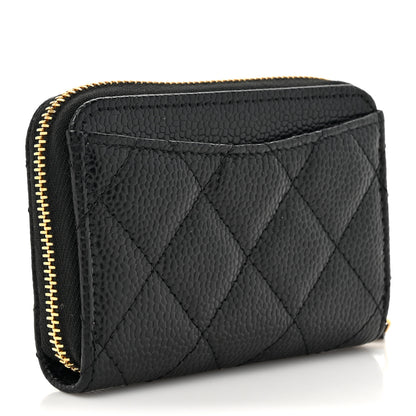 Chanel Caviar Quilted Zip Coin Purse Black 3 of 8