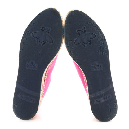 Gucci Canvas Logo Lace-Up Platform Espadrilles 37.5 Pink 6 of 10