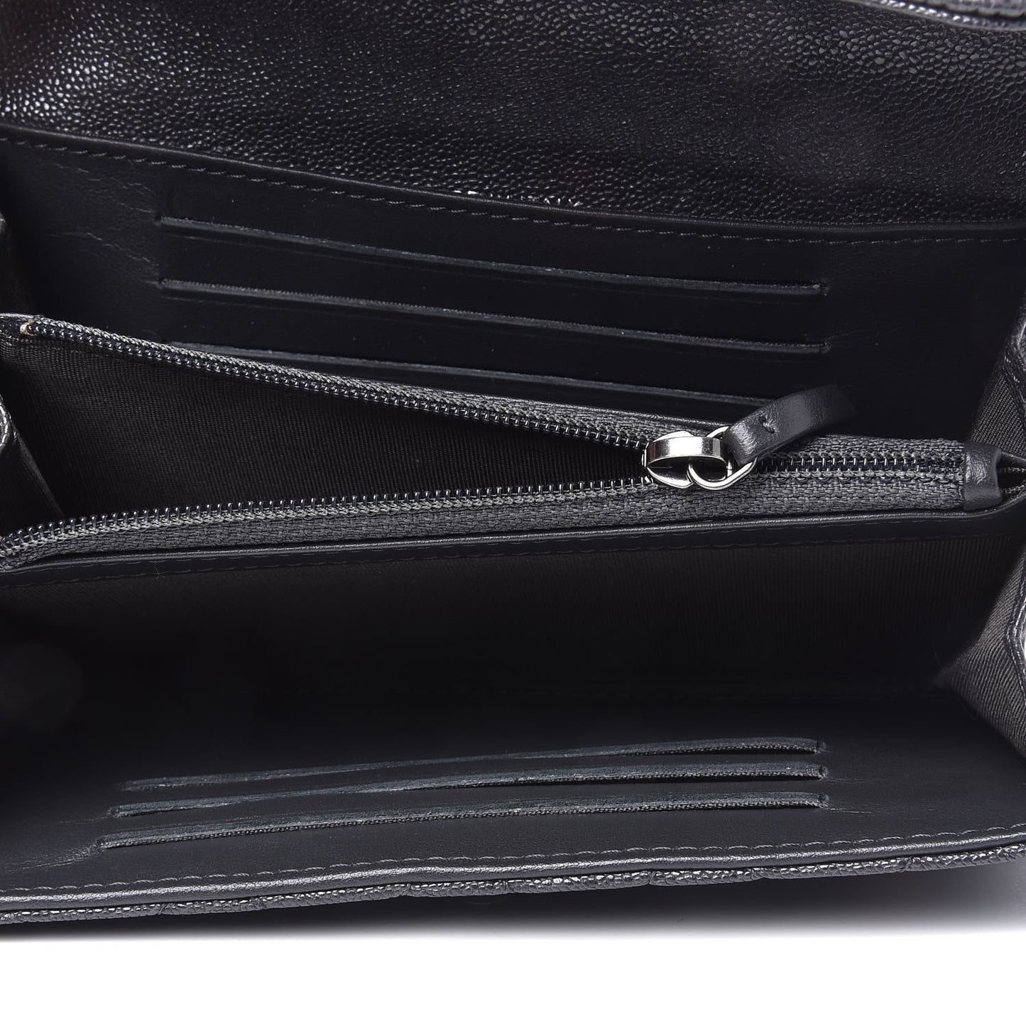 Caviar Quilted Small Boy Flap Wallet Anthracite