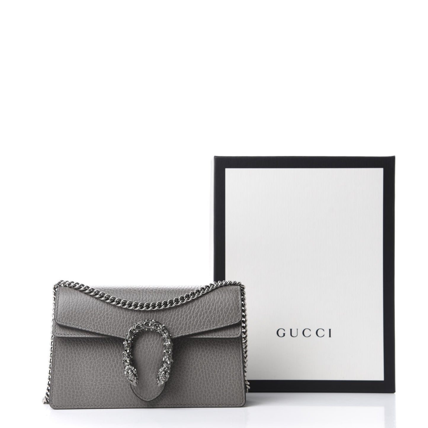 Dollar Calfskin Crystal Super Mini Dionysus Shoulder Bag Dusty Grey Black Diamond