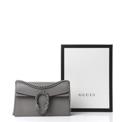 Gucci Dollar Calfskin Crystal Super Mini Dionysus Shoulder Bag Dusty Grey Black Diamond 10 of 10