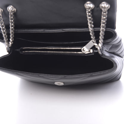 Saint Laurent Calfskin Y Quilted Monogram Small Loulou Chain Satchel Black 5 of 9