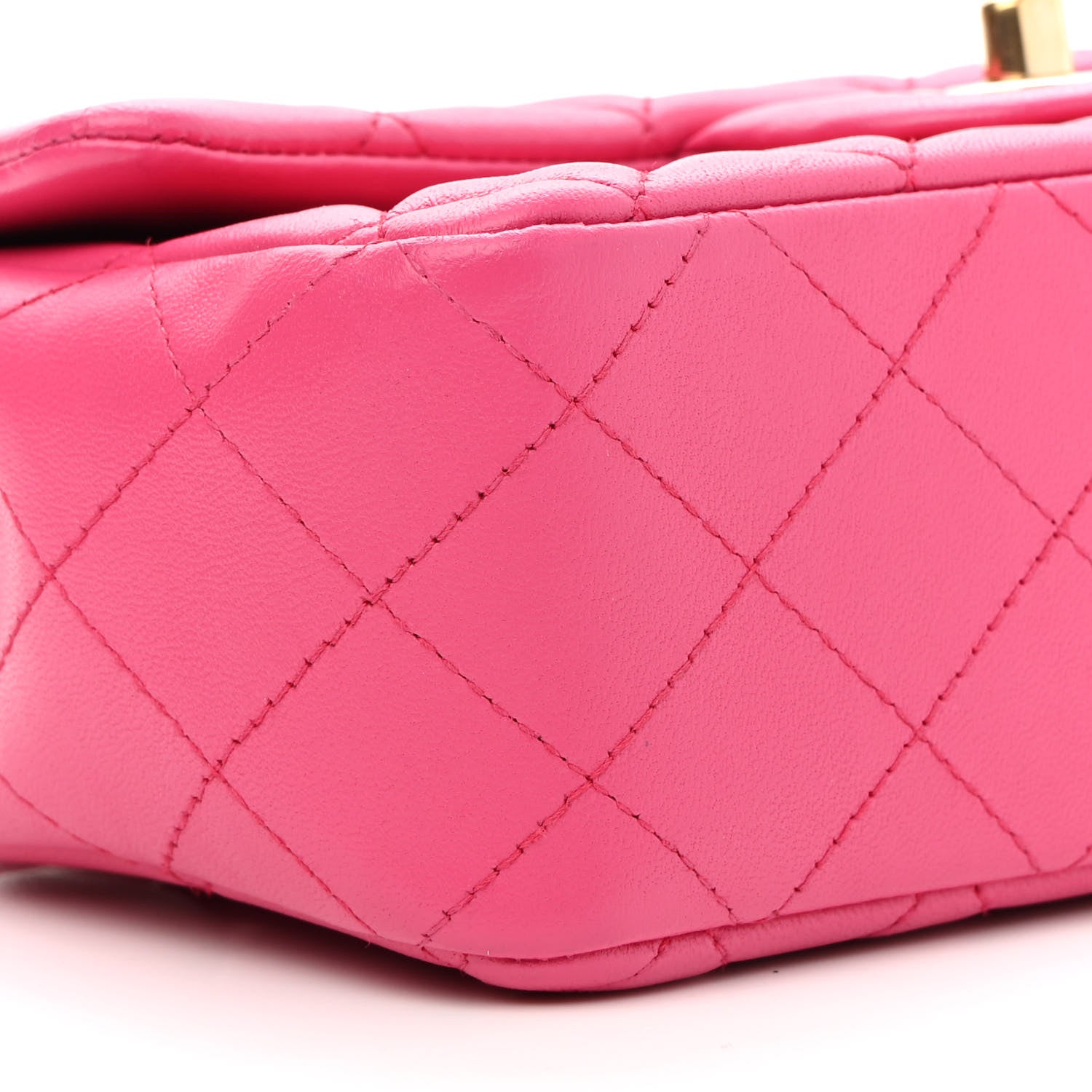 Chanel Lambskin Quilted Mini Rectangular Flap Fuchsia 8 of 9