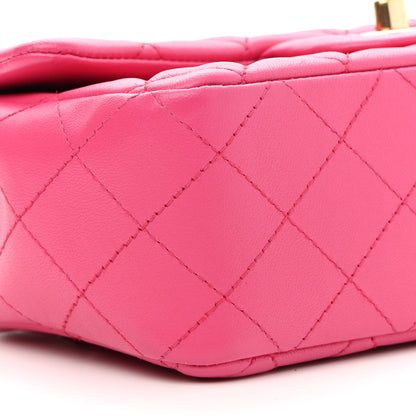 Chanel Lambskin Quilted Mini Rectangular Flap Fuchsia 8 of 9