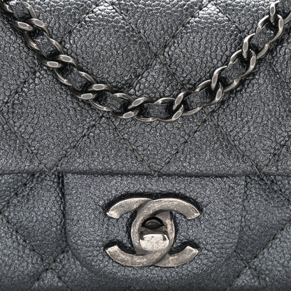 Chanel Metallic Caviar Quilted Extra Mini Flap Charcoal 8 of 11
