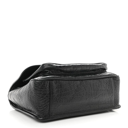 Saint Laurent Crinkled Calfskin Matelasse Monogram Medium Niki Chain Satchel Black 4 of 8