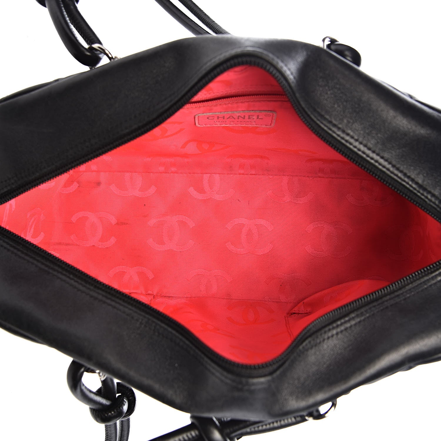 Chanel Calfskin Quilted Large Cambon Bowler Black White 5 of 18