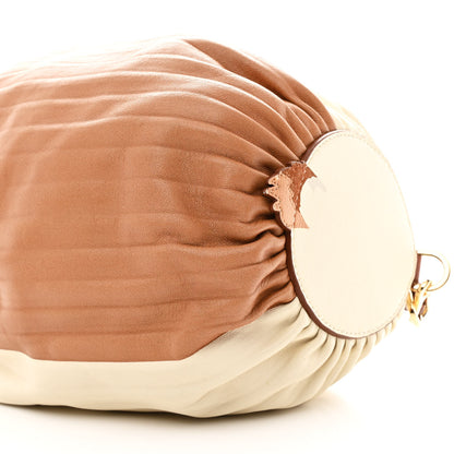 Loewe X HOWLS MOVING CASTLE Lambskin Pleated Heen Bracelet Pouch Shoulder Bag Rust 9 of 11