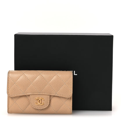 Chanel Caviar Quilted Flap Card Holder Wallet Beige 13 of 13