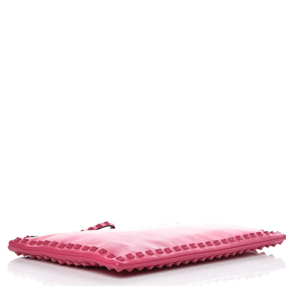 Valentino Garavani Vitello Monochrome Large Rockstud Zip Wristlet Pouch Pop Fuxia 4 of 10