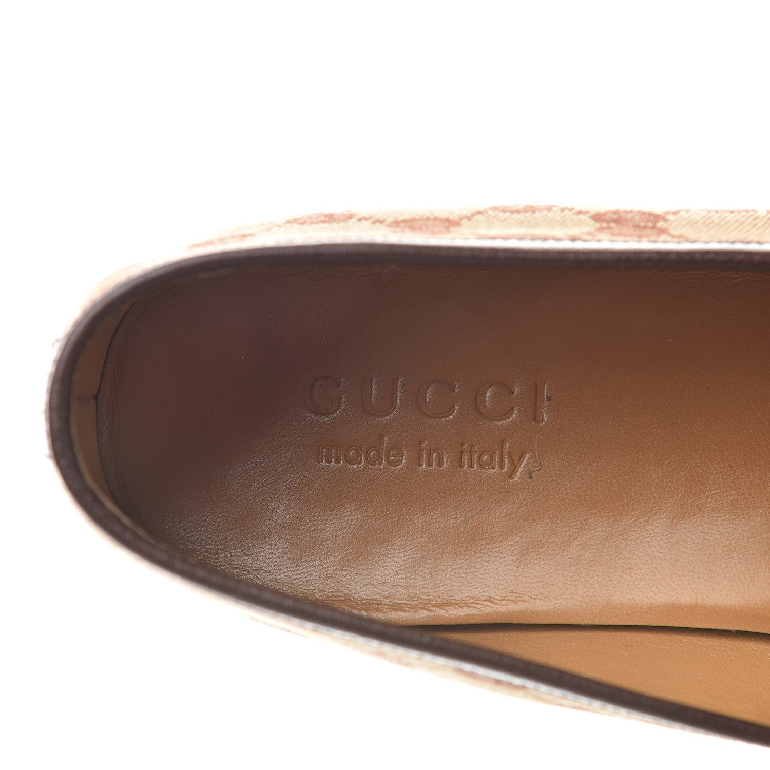 Gucci Canvas GG Monogram Horsebit Mens Jordaan Loafers 9.5 Beige Ruggine Light Brown 7 of 8