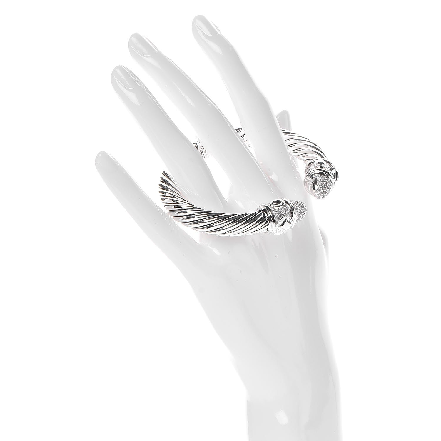 David Yurman Sterling Silver Diamond 10mm Renaissance Bracelet 2 of 6