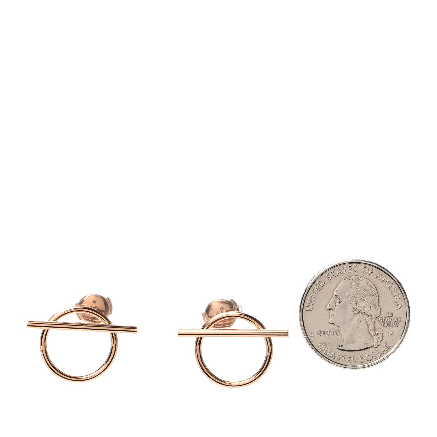 Hermes 18K Rose Gold MM Echappee Earrings 2 of 6