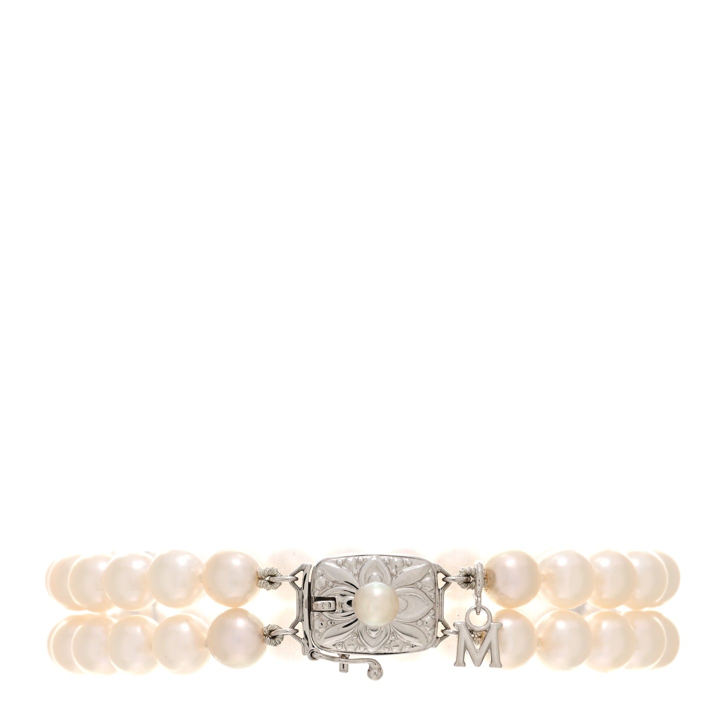 18K White Gold Akoya Pearl 6-6.5mm Double Strand Bracelet