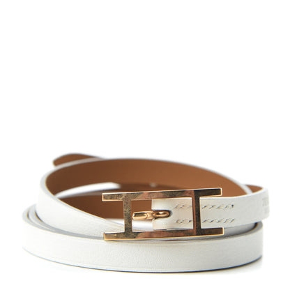 Hermes Swift Hapi 3 MM Triple Tour Wrap Bracelet T2 White 1 of 6
