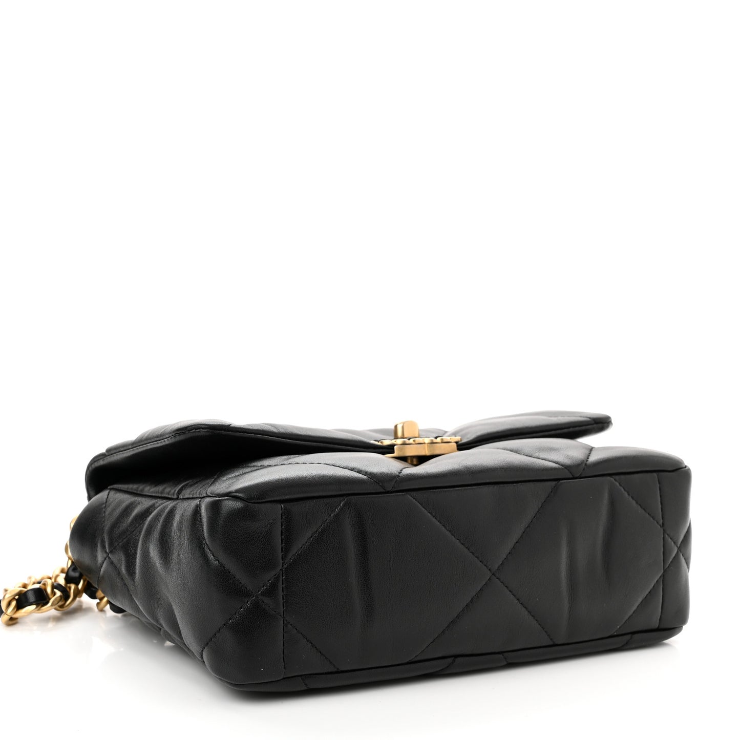 Goatskin Quilted Medium Chanel 19 Flap Black