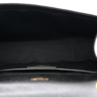 Saint Laurent Grain De Poudre Textured Mixed Matelasse Triquilt Medium Monogram Satchel Black 5 of 11