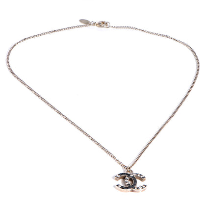 Chanel Glitter CC Crystal Necklace Black 3 of 6