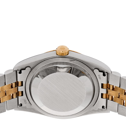 Rolex Stainless Steel 18K Yellow Gold Diamond 36mm Oyster Perpetual Datejust Watch Champagne 16233 4 of 5