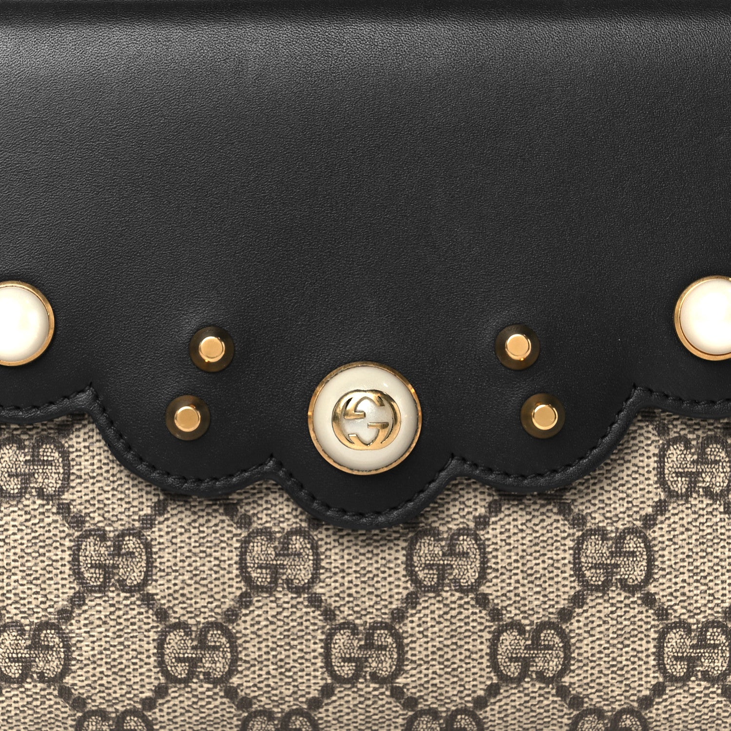 Gucci GG Supreme Monogram Mini Peony Pearly Black 8 of 8