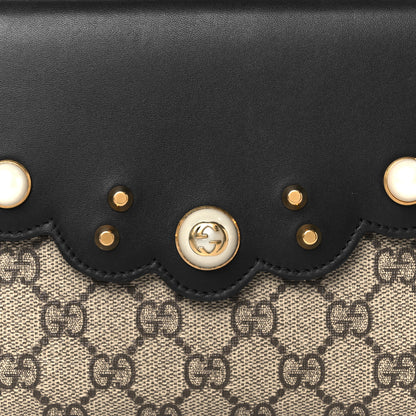 Gucci GG Supreme Monogram Mini Peony Pearly Black 8 of 8