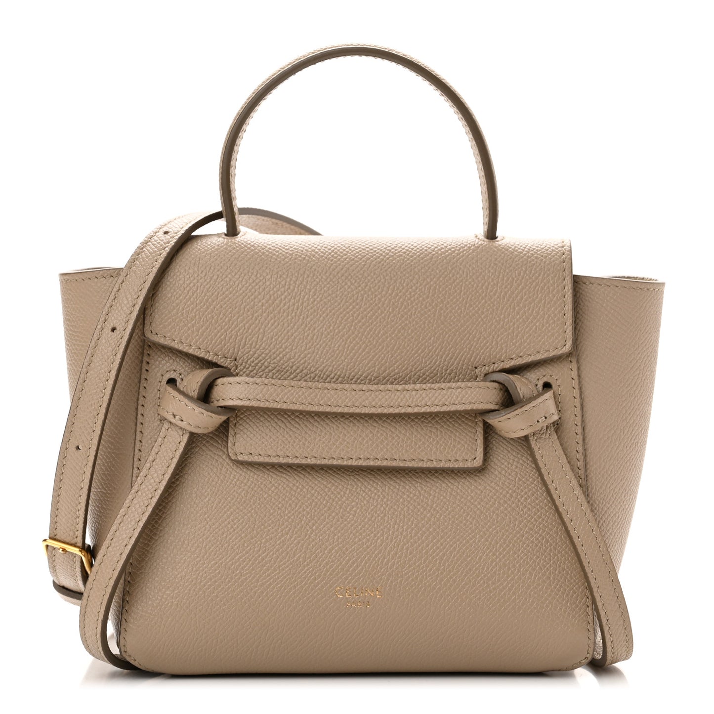 Grained Calfskin Pico Belt Bag Light Taupe