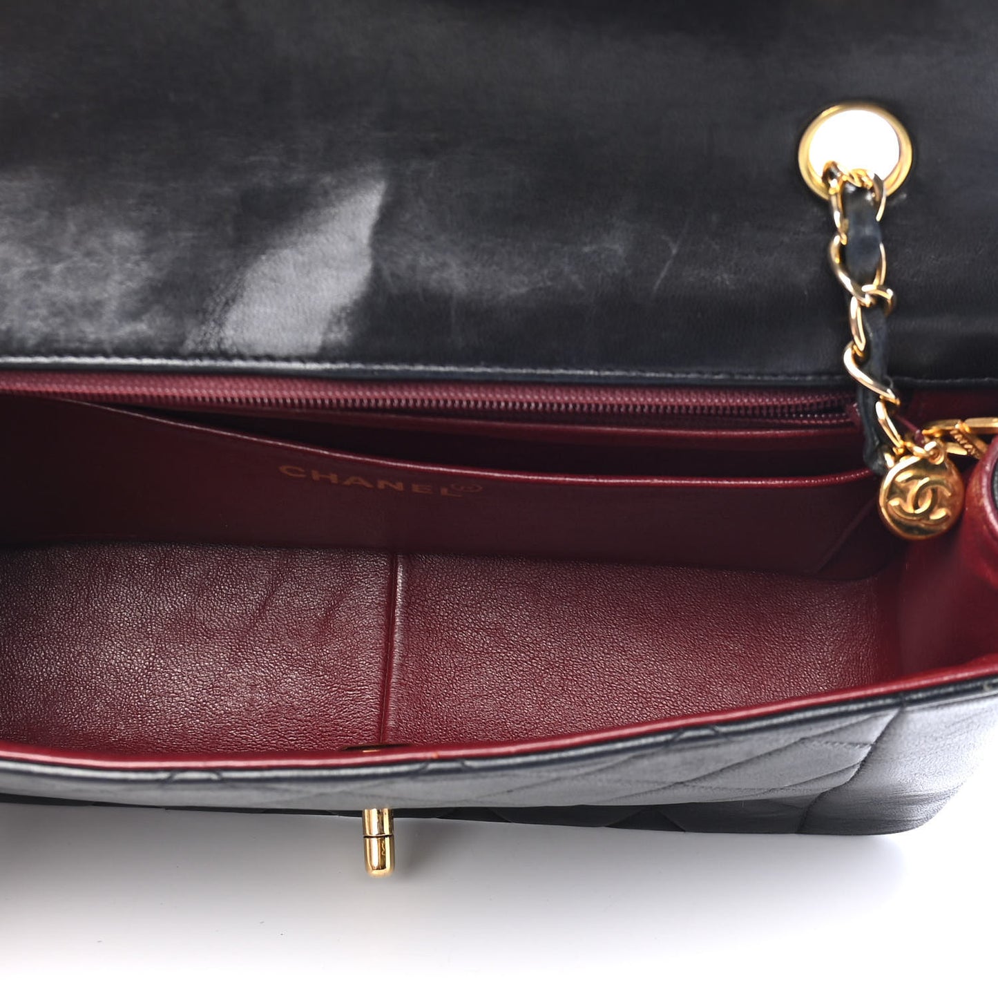 Lambskin Quilted Medium Single Flap Black