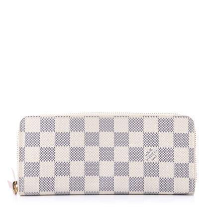 Louis Vuitton Damier Azur Clemence Wallet Rose Ballerine 1 of 9