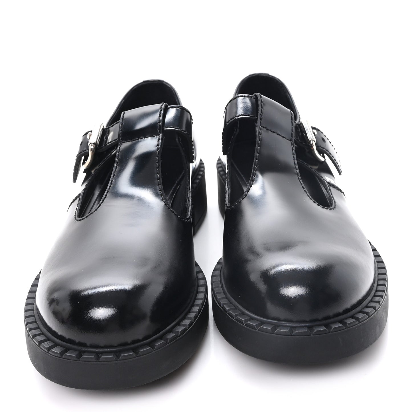 Spazzolato Mens Mary Jane T Strap 40mm Loafers 9 Black