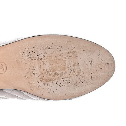 Chanel Lambskin Quilted CC Loafers 38.5 Light Grey 13 of 18