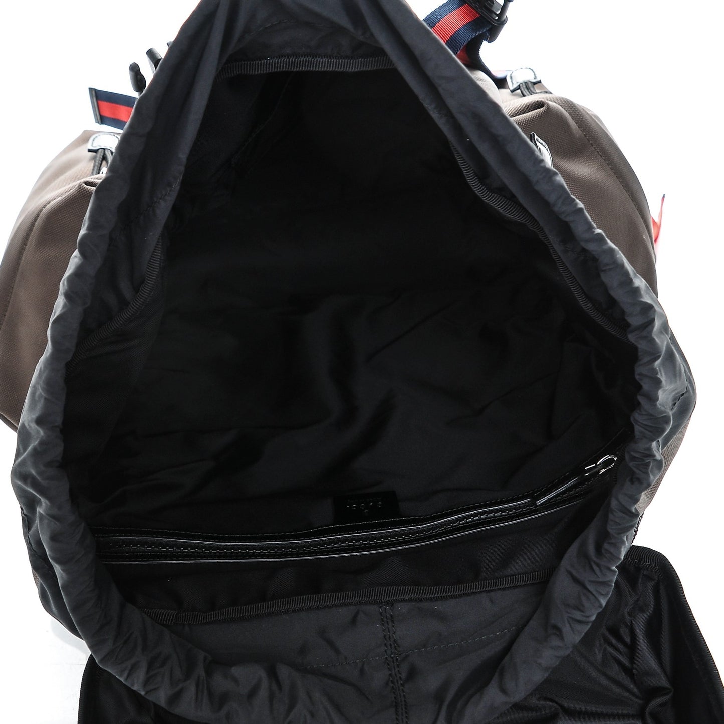 Techno Canvas Web Double Buckle Backpack Brown