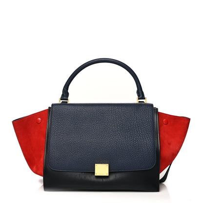 Celine Bullhide Calfskin Medium Tri-Color Trapeze Carmin 1 of 14