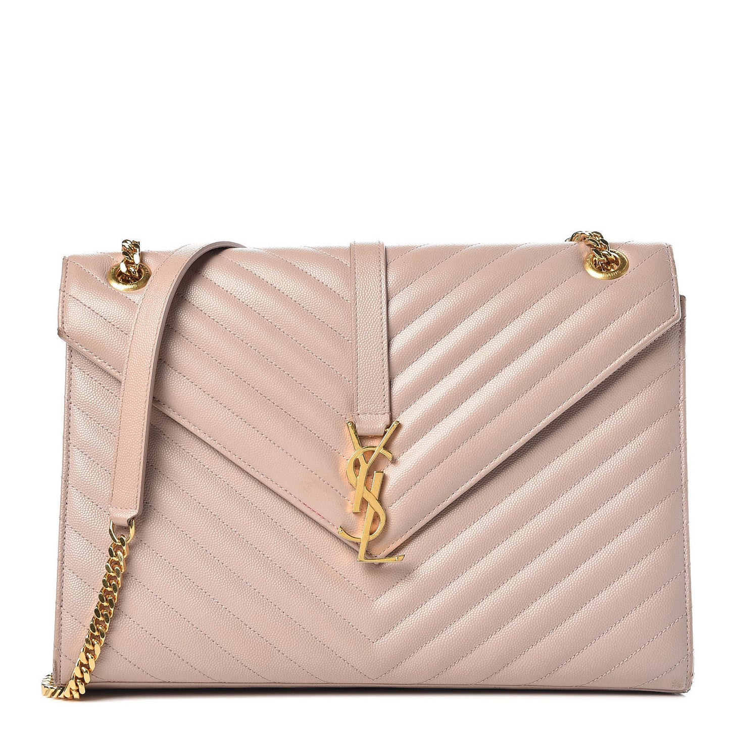Grain De Poudre Matelasse Chevron Large Monogram Satchel Rose Antic