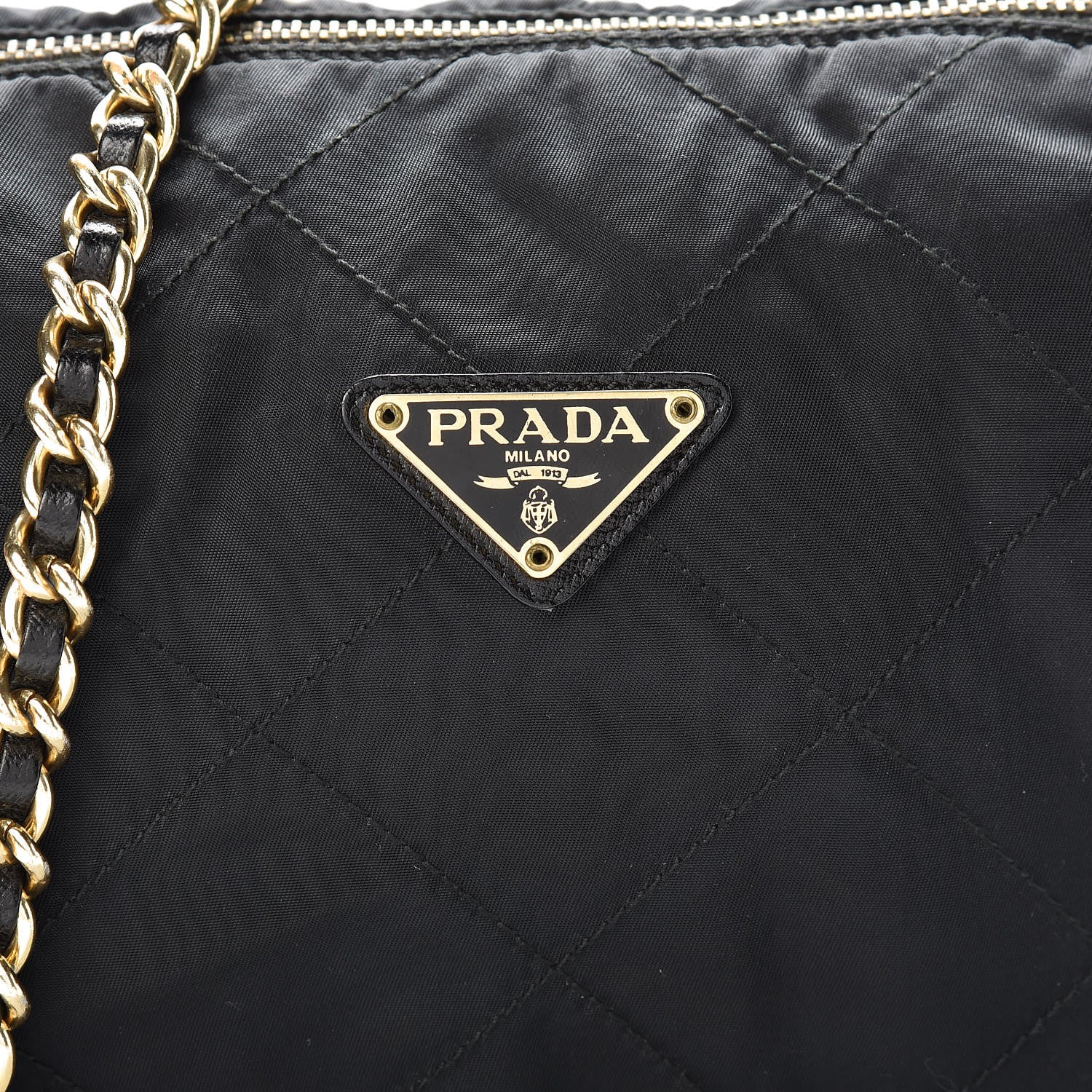 Prada Nylon Tessuto Impuntu Quilted Shoulder Bag Black 8 of 14