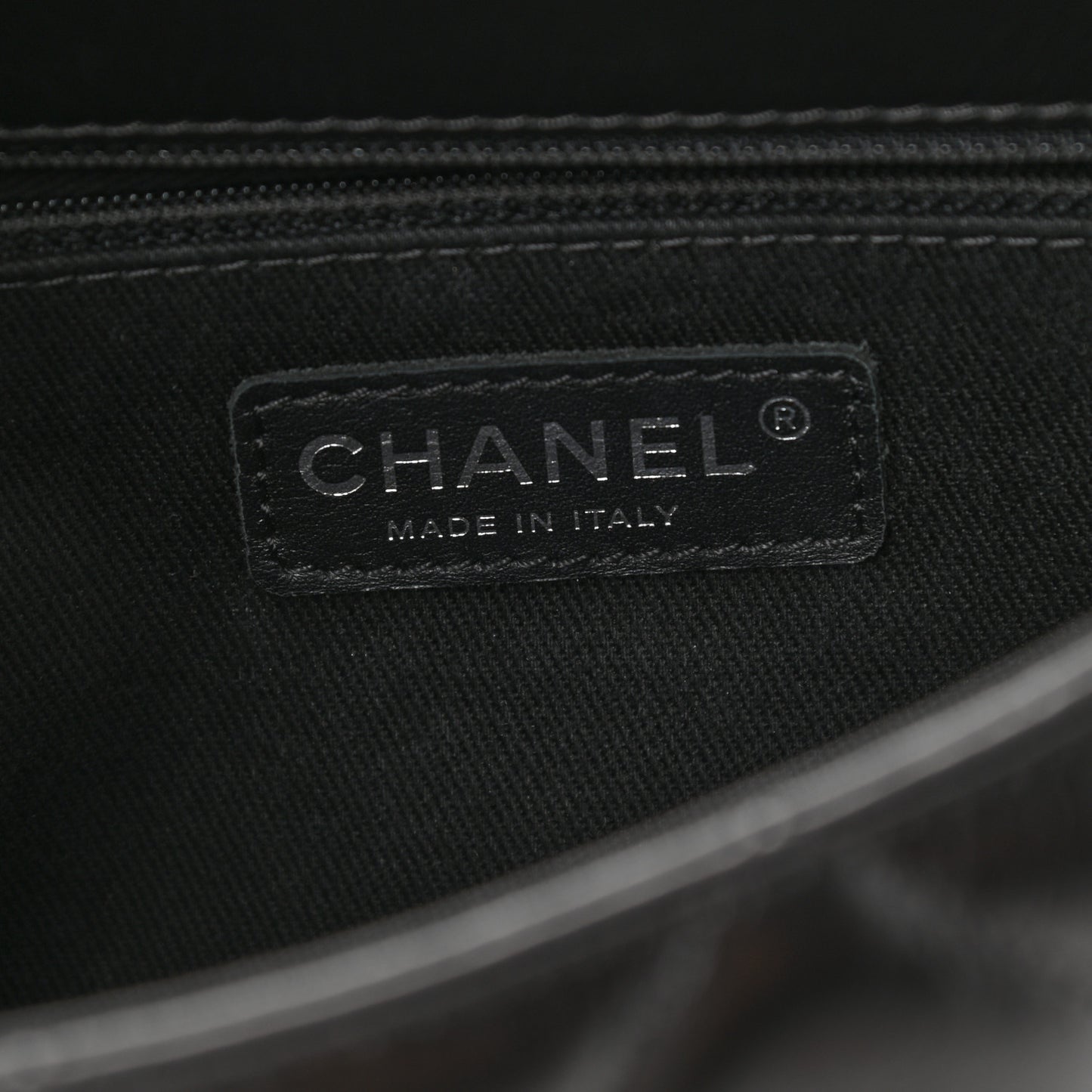 Glazed Calfskin Quilted Small CC Delivery Tote Black